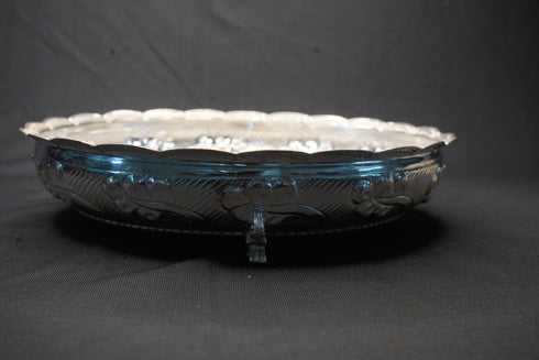Pure Silver Floral Design Plate 400g